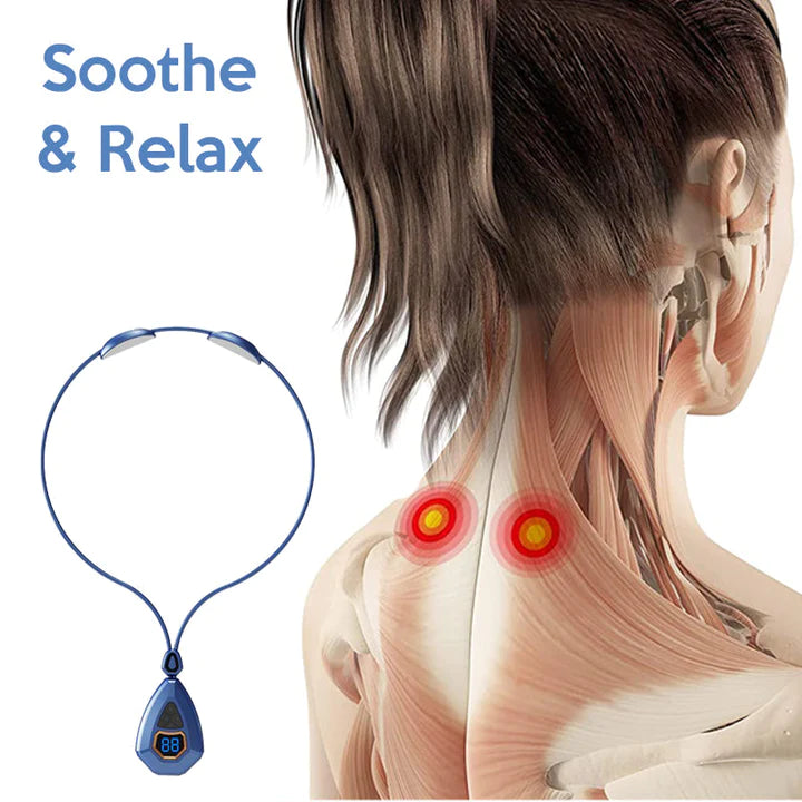 Neck Massager, Ems Neck Acupoints Lymphvity Massager, Lymphatic Drainage  Electric Pulse Massager Pain Relief